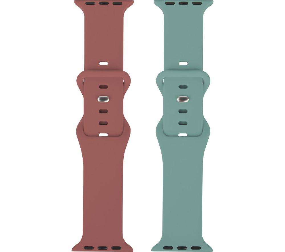 SANDSTROM Apple Watch 38-42 mm Silicone Strap - Set of 2, Burgundy & Green