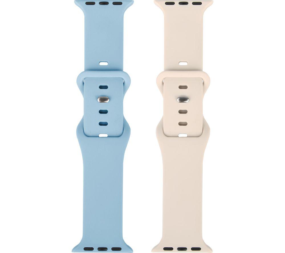 SANDSTROM Apple Watch 38-42 mm Silicone Strap - Set of 2, Light Blue & Beige