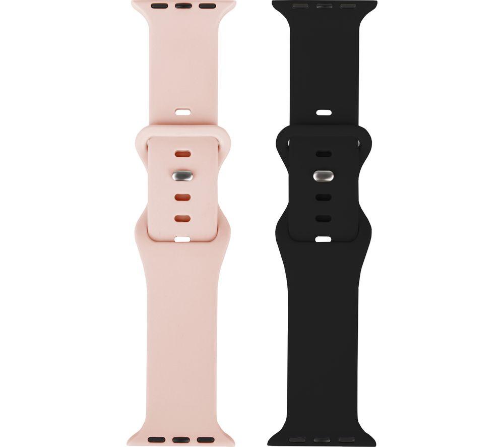 SANDSTROM Apple Watch 38-42 mm Silicone Strap - Set of 2, Pink & Black