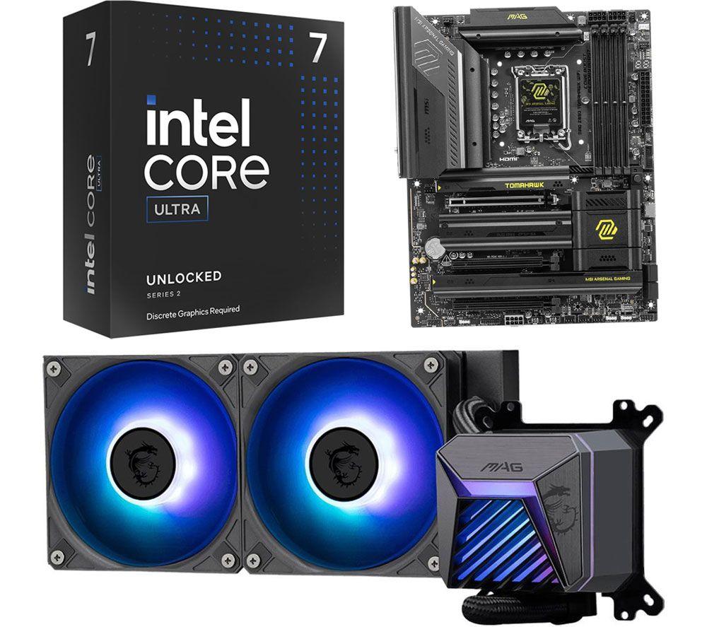 INTEL Core Ultra 7 265K Unlocked Processor, MAG Z890 TOMAHAWK WIFI LGA1851 Motherboard & Liquid CPU Cooler Bundle