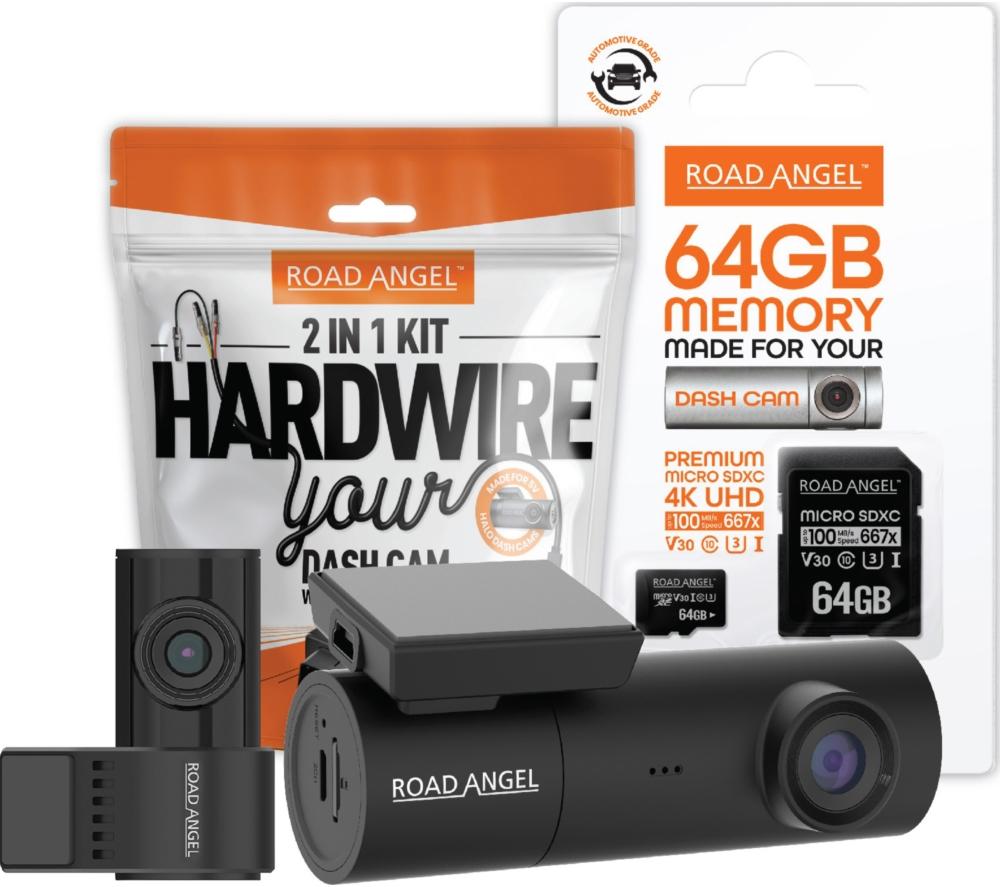 ROAD ANGEL Halo Spark Dual Full HD Front & Rear Dash Cam with SD card & Hardwiring Kit - Black