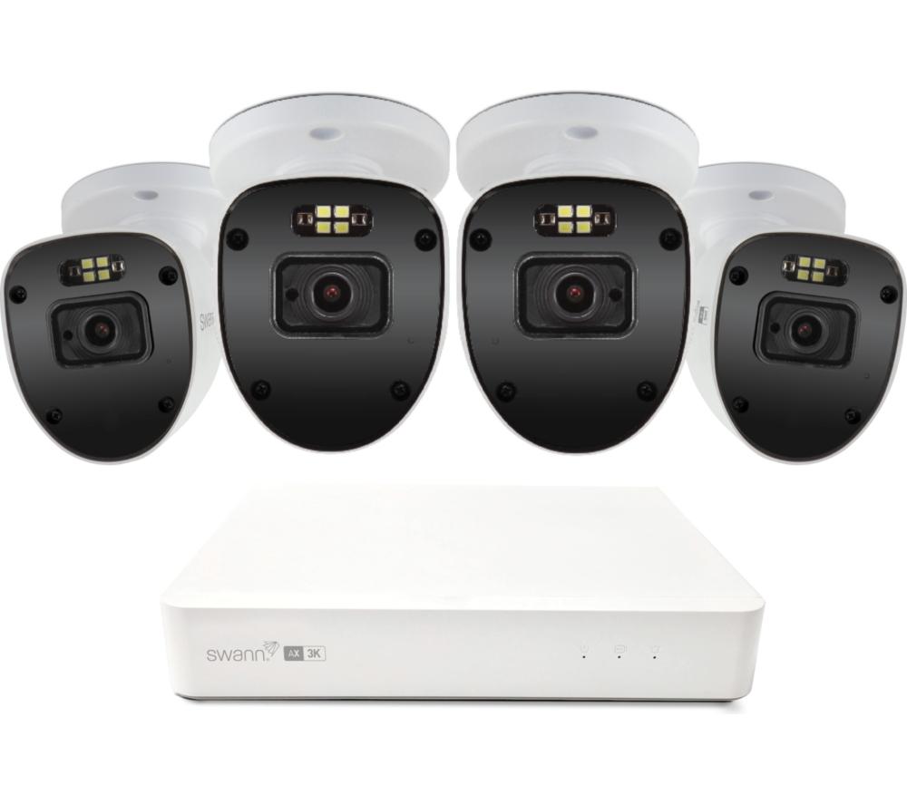 SWANN AdvancedX SWNVK-8ADVX5MP4B 8-channel 3K NVR Security System - 1TB, 4 Cameras