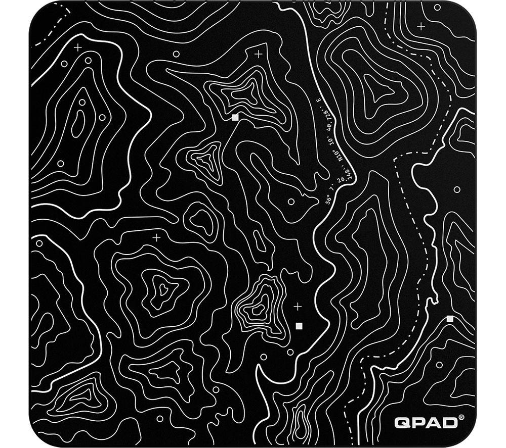 QPAD Glass Superglide Mouse Mat - Black & White, Large