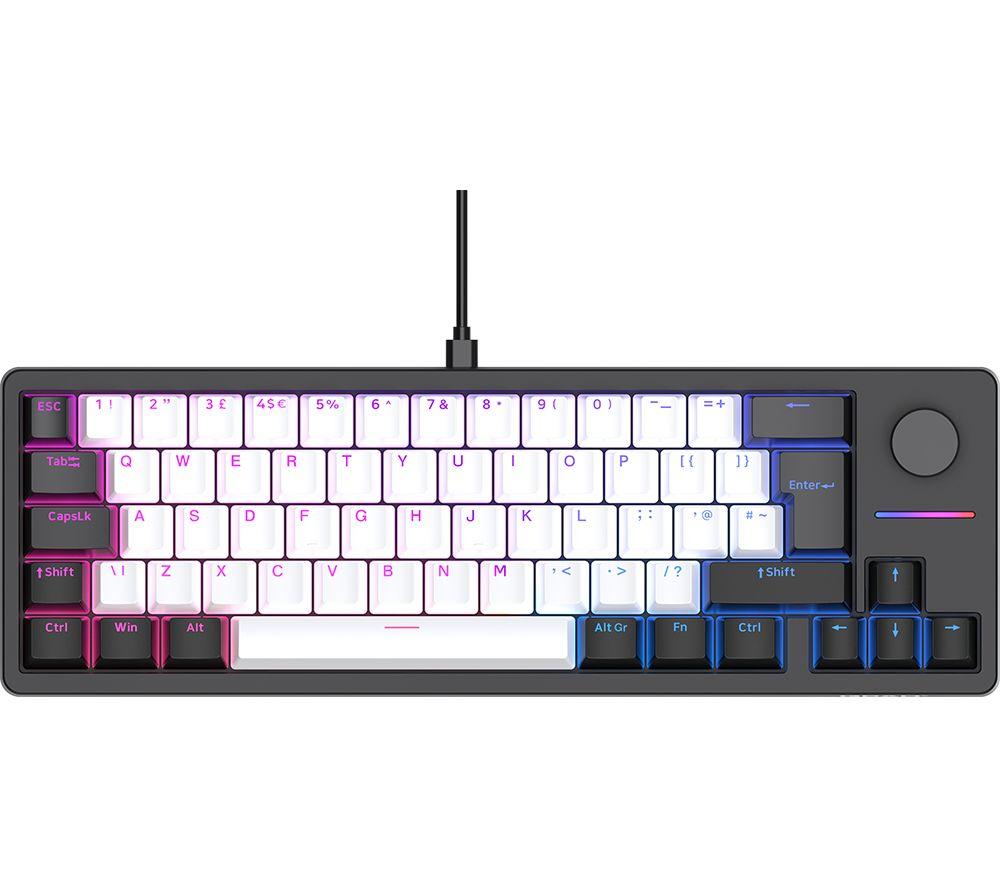 QPAD Loop 65 Model 1 Gasket Mechanical Gaming Keyboard - Black & White