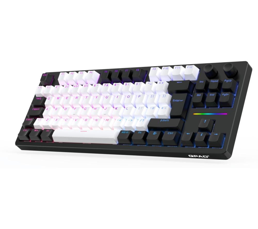 QPAD Loop TKL Model 3 Gasket Mechanical Gaming Keyboard - Black & White