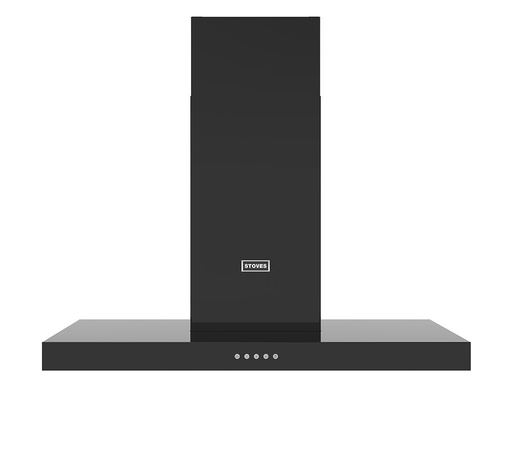 STOVES Sterling 90T Flat Chimney Cooker Hood - Black