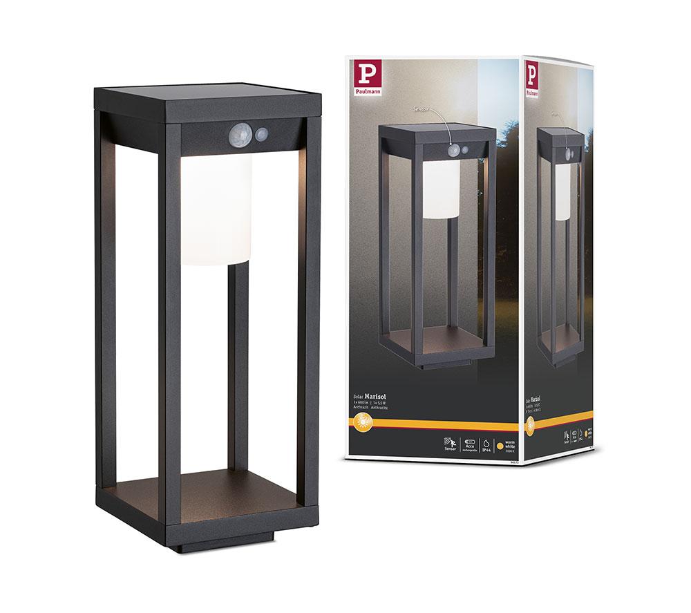 PAULMANN Marisol PIR Solar Light Object - Black