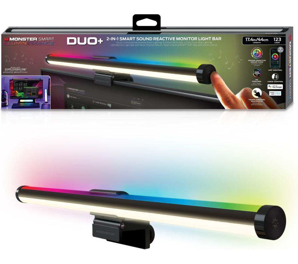 MONSTER Smart llluminessence Duo 2-in-1 RGBW Monitor Light Bar - 17.4inch / 44 cm