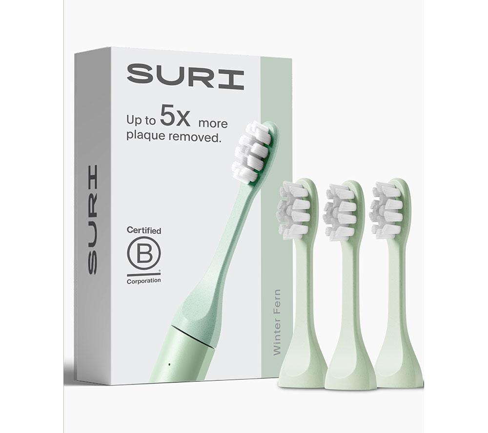 SURI Sonic Replacement Toothbrush Head   Winter Fern, Pack of 3