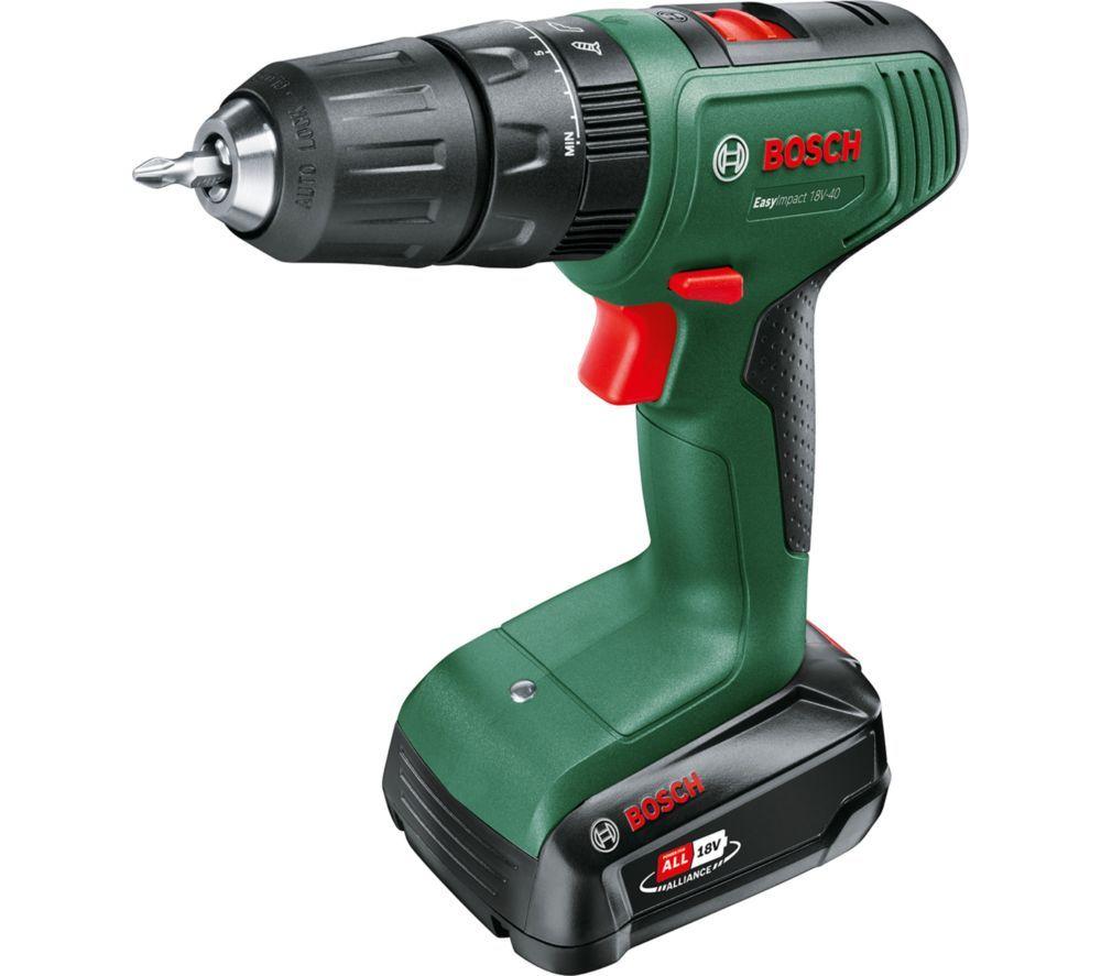 BOSCH EasyImpact 18V-40 Cordless Impact Drill with Battery - Green & Black