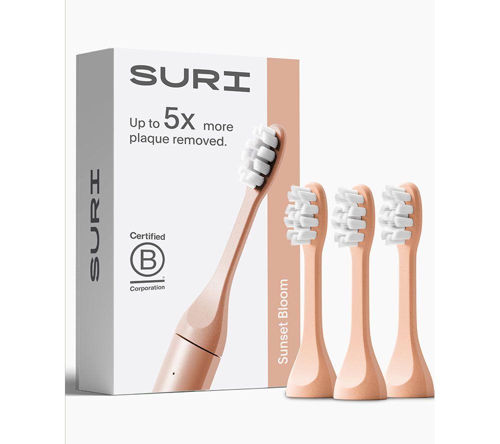 SURI Sonic Replacement Toothbrush Head   Pink, Pack of 3