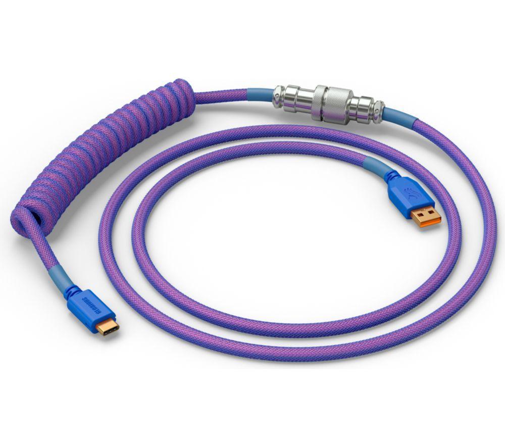 GLORIOUS Coiled USB to USB Type-C Keyboard Cable - Nebula