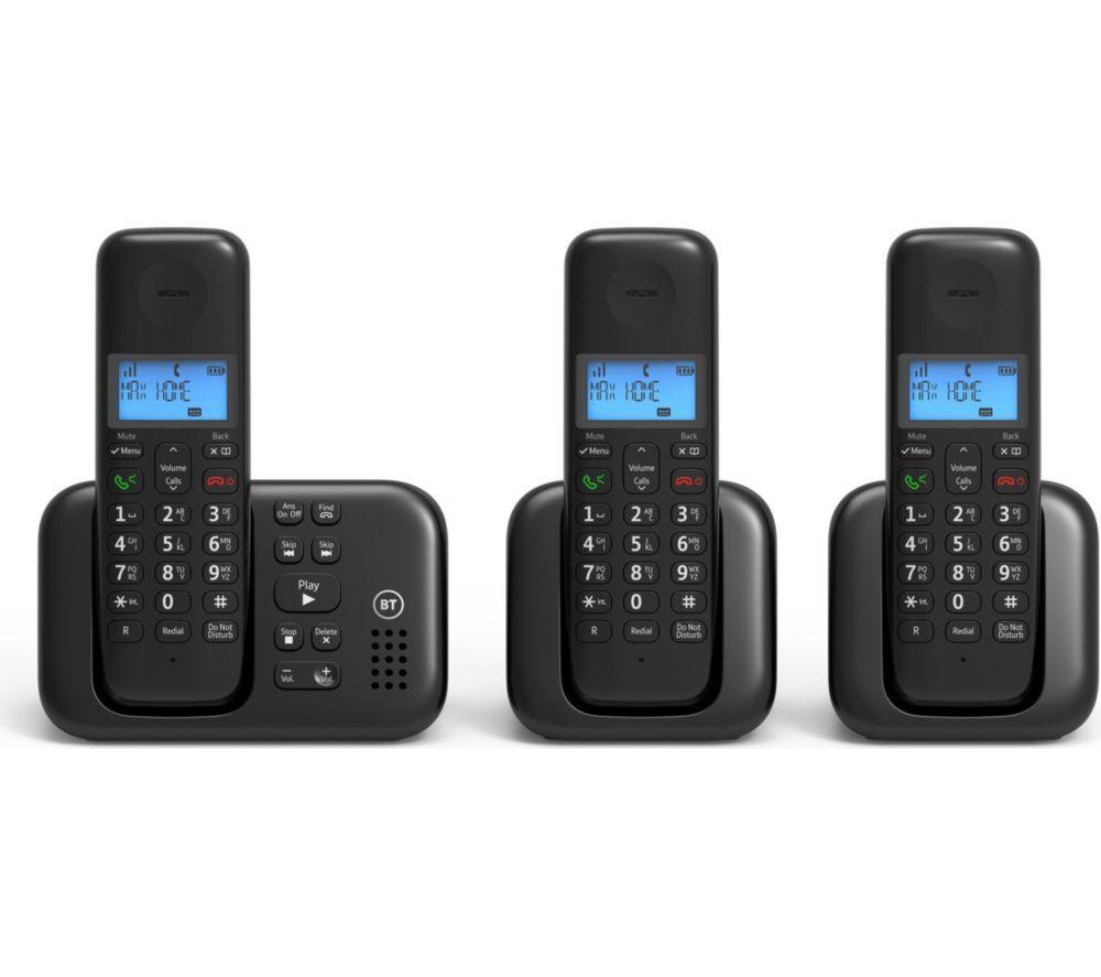 BT 3960 Cordless Phone - Triple Handsets, Black