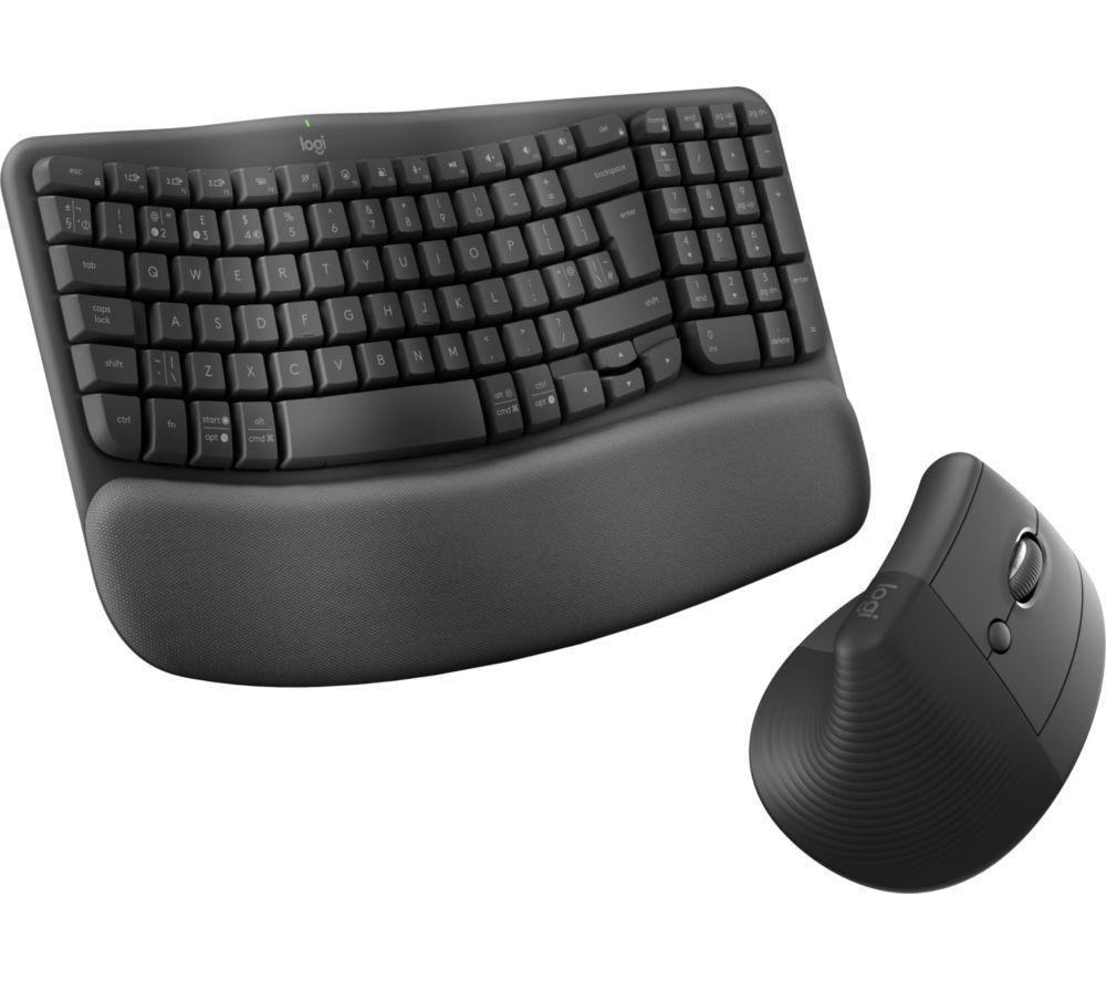 LOGITECH Wave Wireless Keyboard & Lift Mouse Set - Graphite