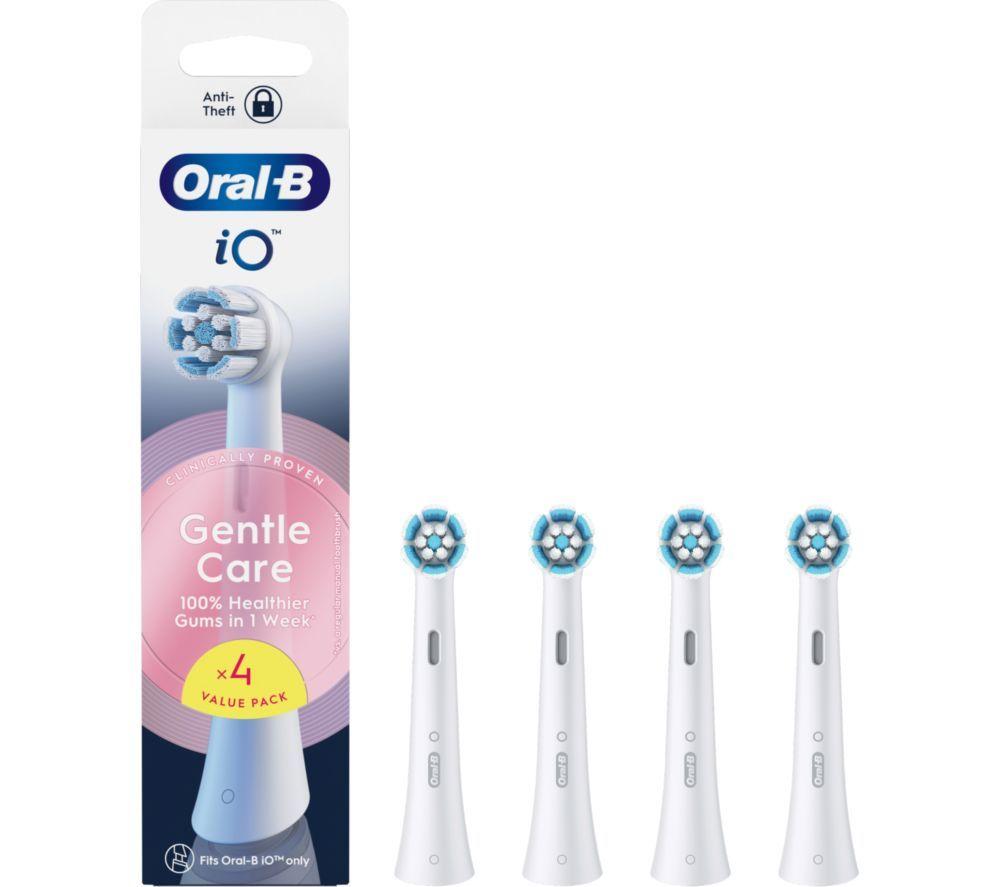 ORAL B iO Gentle Care Replacement Toothbrush Head - Pack of 4, White