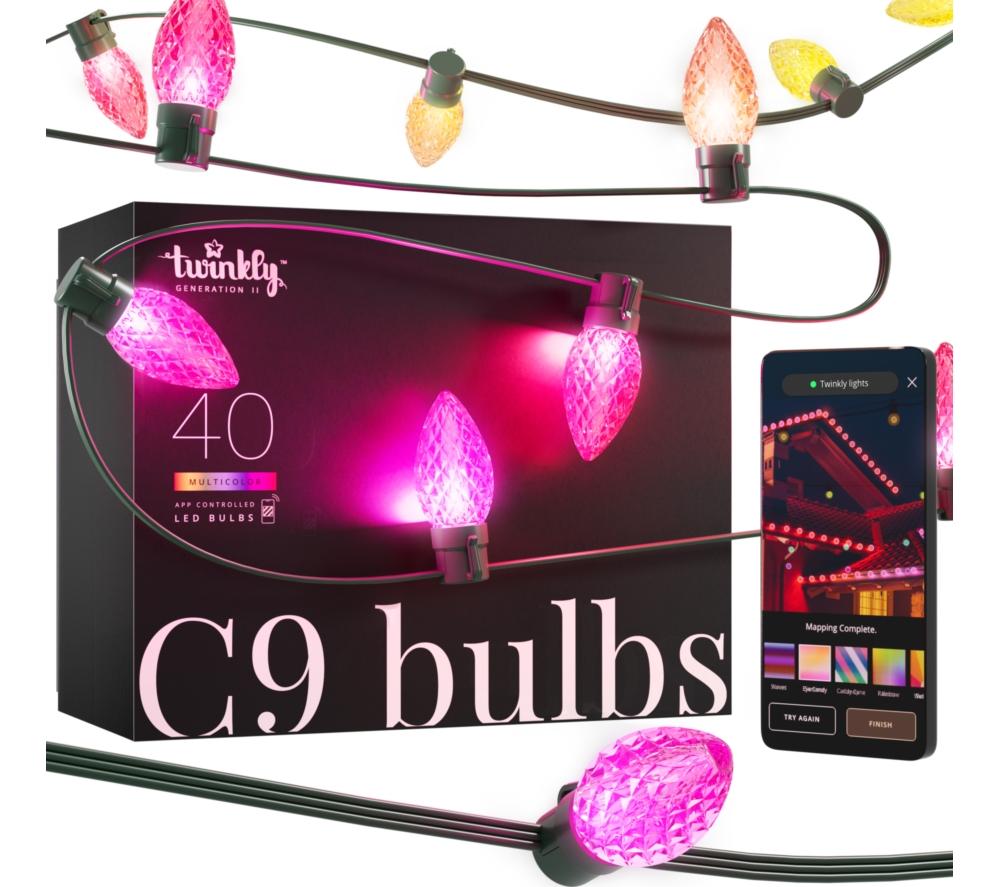 TWINKLY C9 Pine Cone Generation II Smart 40 RGB LED String Lights - 12.2 m