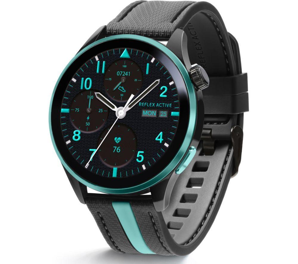 REFLEX ACTIVE Series 54 Smart Watch - Blue with Black & Blue Silicone Strap
