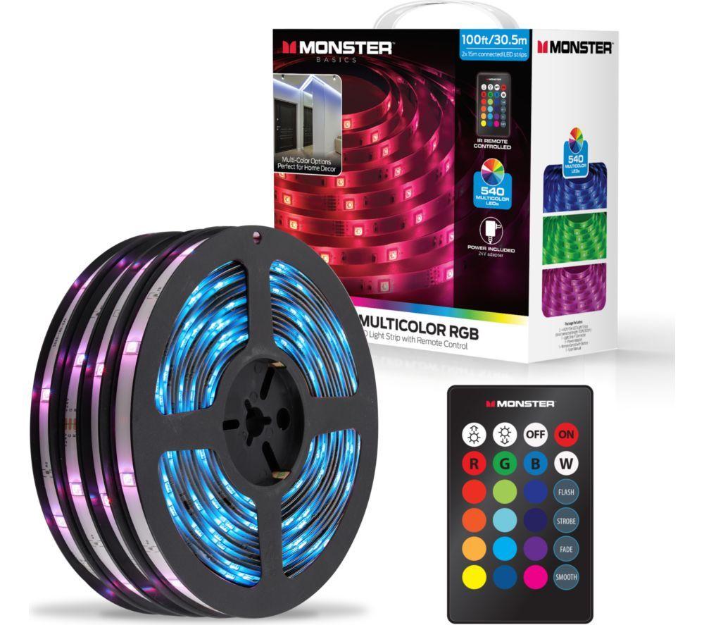 MONSTER MLB7-2100-WW Multi-Colour RGB LED Light Strip - 30 m / 100 ft