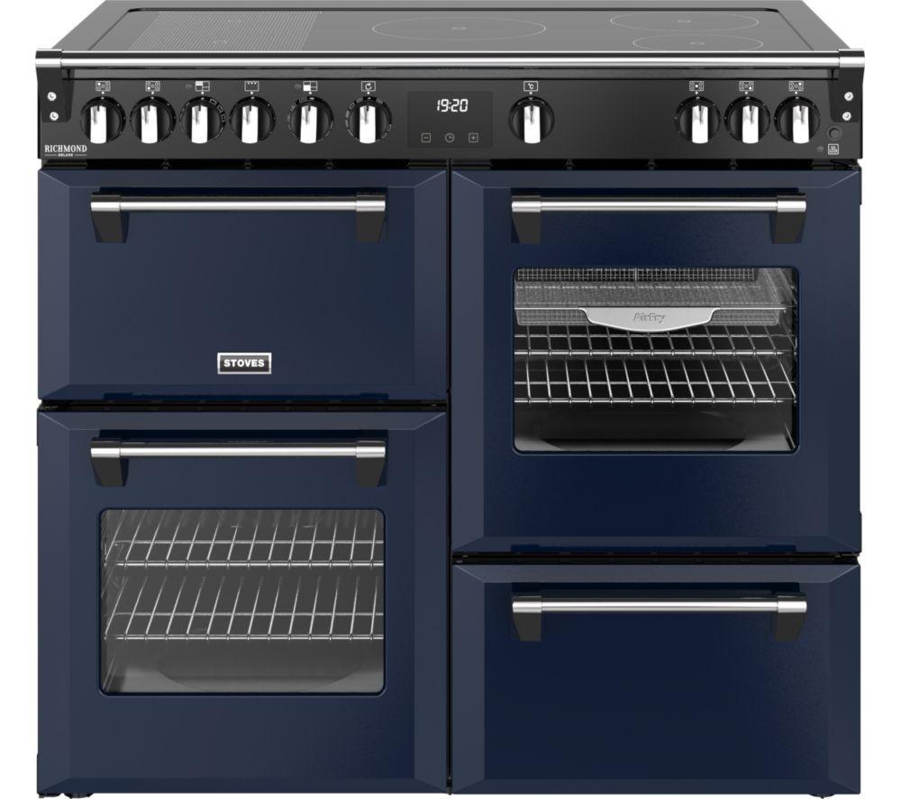 STOVES Richmond Deluxe 100Ei Electric Induction Range Cooker - Midnight Blue & Chrome