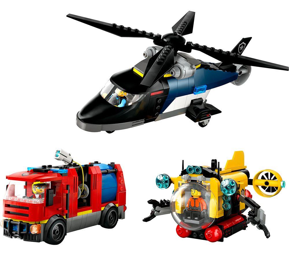 LEGO City 60462 Helicopter, Fire Engine & Submarine Remix Set