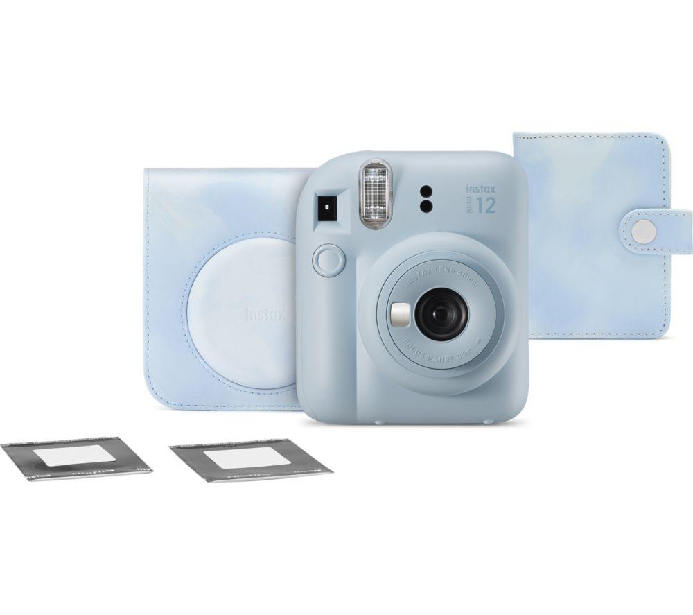 INSTAX Mini 12 Instant Camera Bundle - Pastel Blue