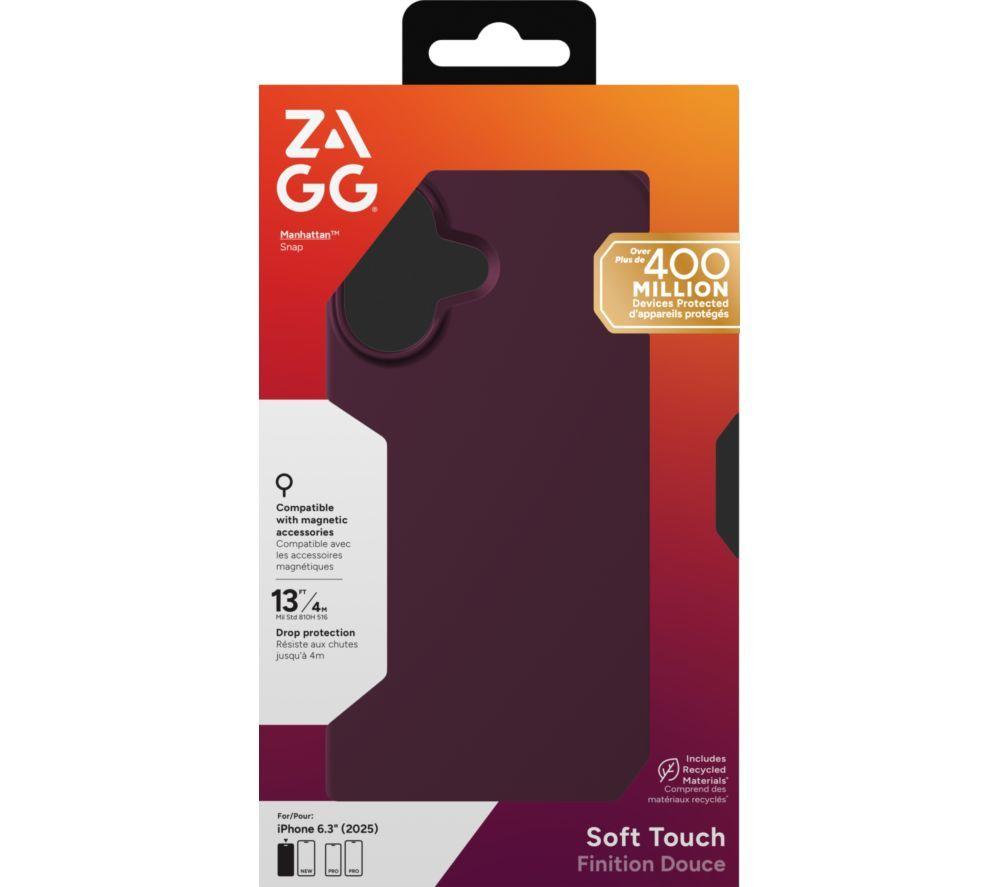 ZAGG Manhattan Snap iPhone 17 Case - Black Cherry