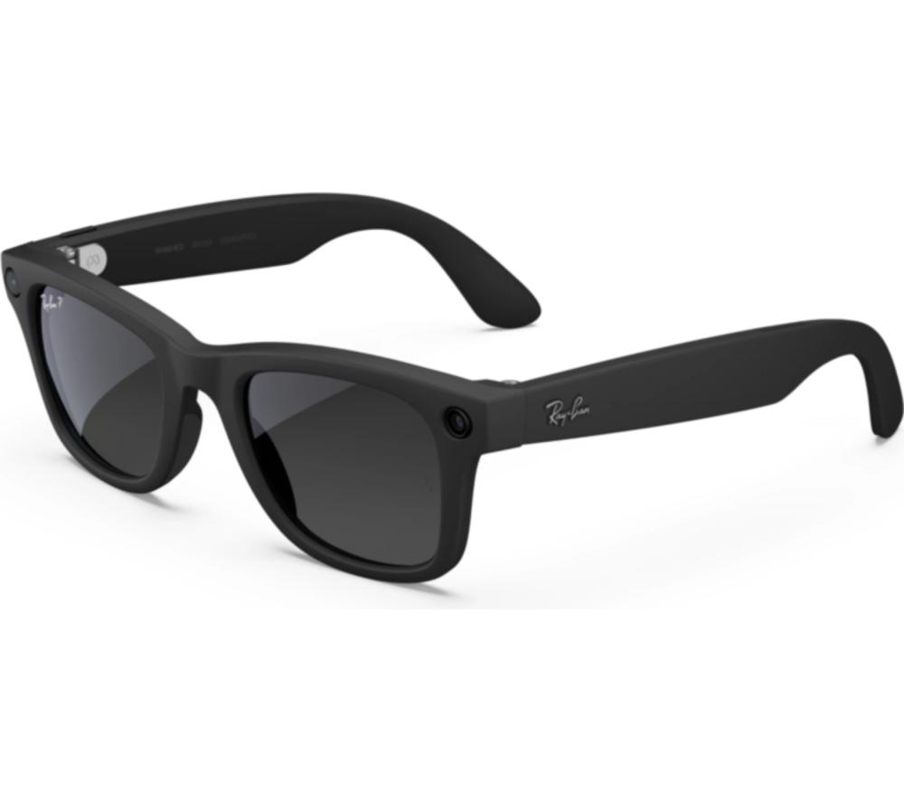RAY-BAN Meta Wayfarer (Gen 2) Glasses - Matte Black with Polarised Gradient Graphite Lenses, Large