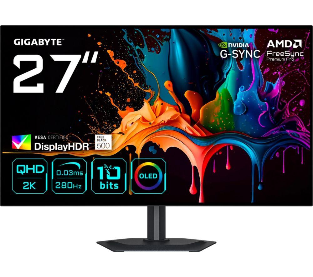 GIGABYTE MO27Q28G Quad HD 26.5inch W-OLED Gaming Monitor - Black