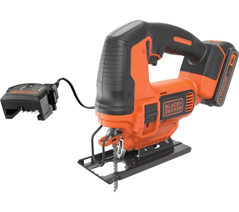 BLACK  DECKER 18V Cordless Jigsaw - Black & Orange