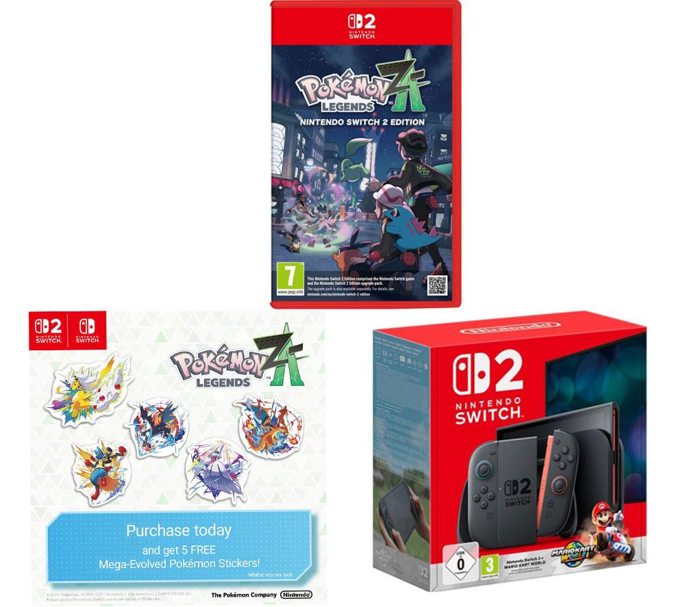 NINTENDO Switch 2, Mario Kart World, Pokmon Legends: Z-A & Sticker Bundle