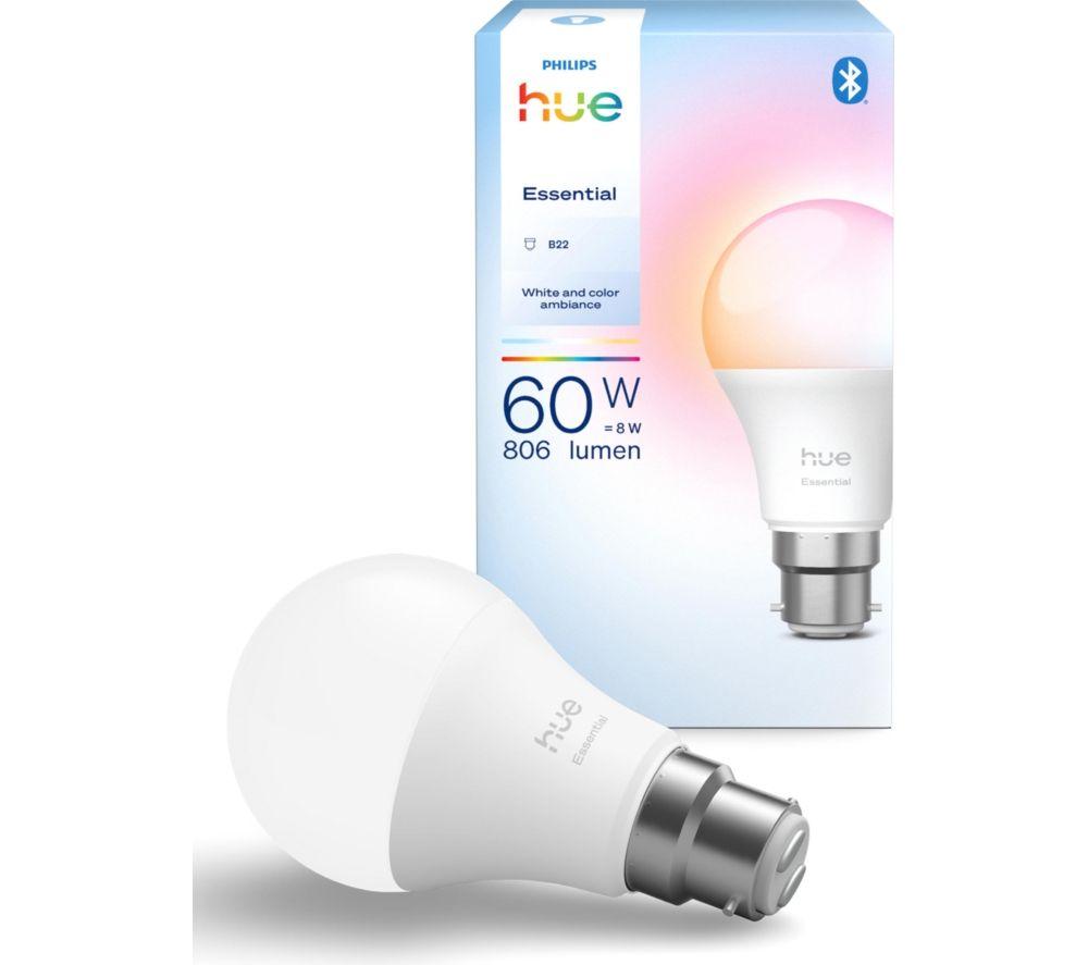 PHILIPS HUE Essential Colour Smart LED Bulb - B22