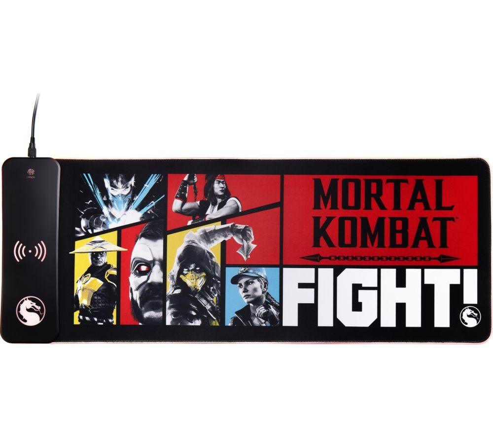 NUMSKULL Mortal Kombat Qi Wireless Charging Gaming Mouse Mat - Black & Red