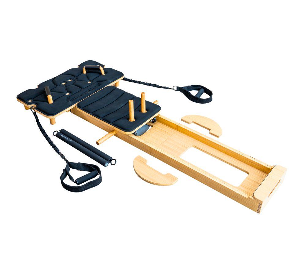 GYMPROLUXE Portable Pilates Reformer Machine - Black & Natural Wood