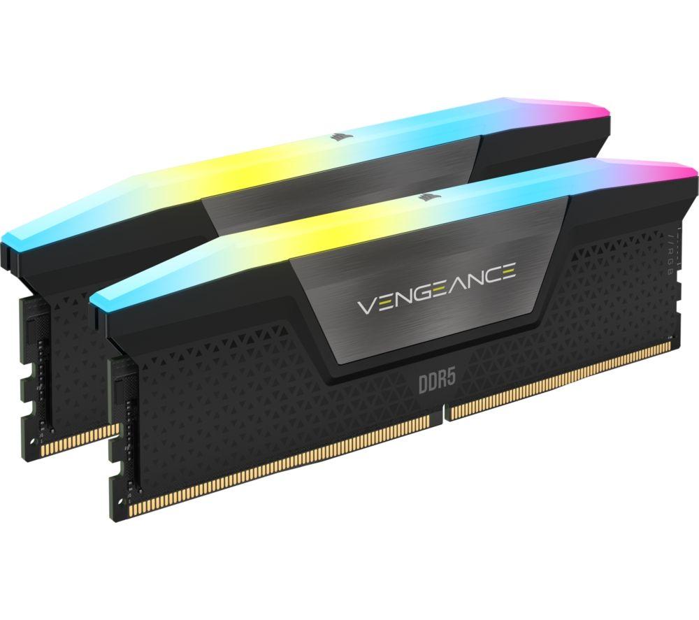 CORSAIR Vengeance RGB DDR5 6000 MHz PC RAM   16 GB × 2   Black