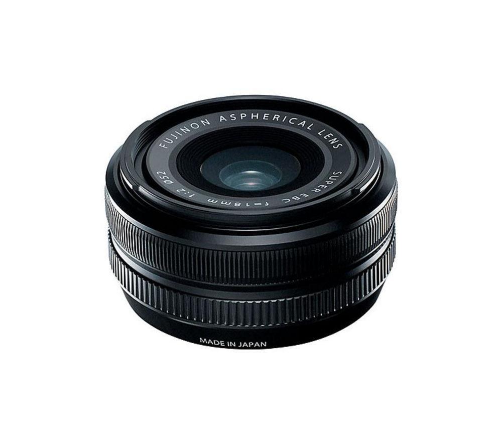 FUJIFILM Fujinon XF 18 mm f/2 R Wide-angle Prime Lens, Black