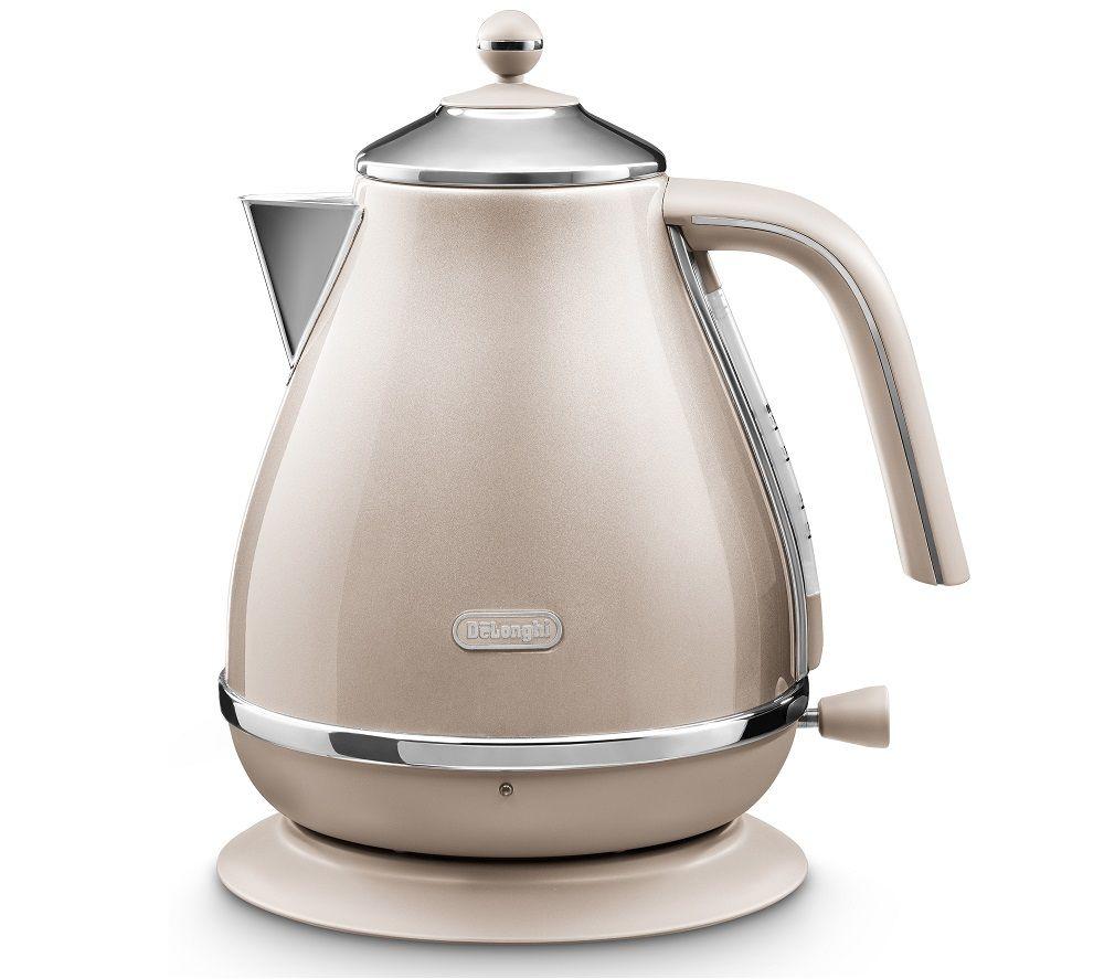 DELONGHI Icona Metallics KBOT3001.BG Jug Kettle - Beige, White