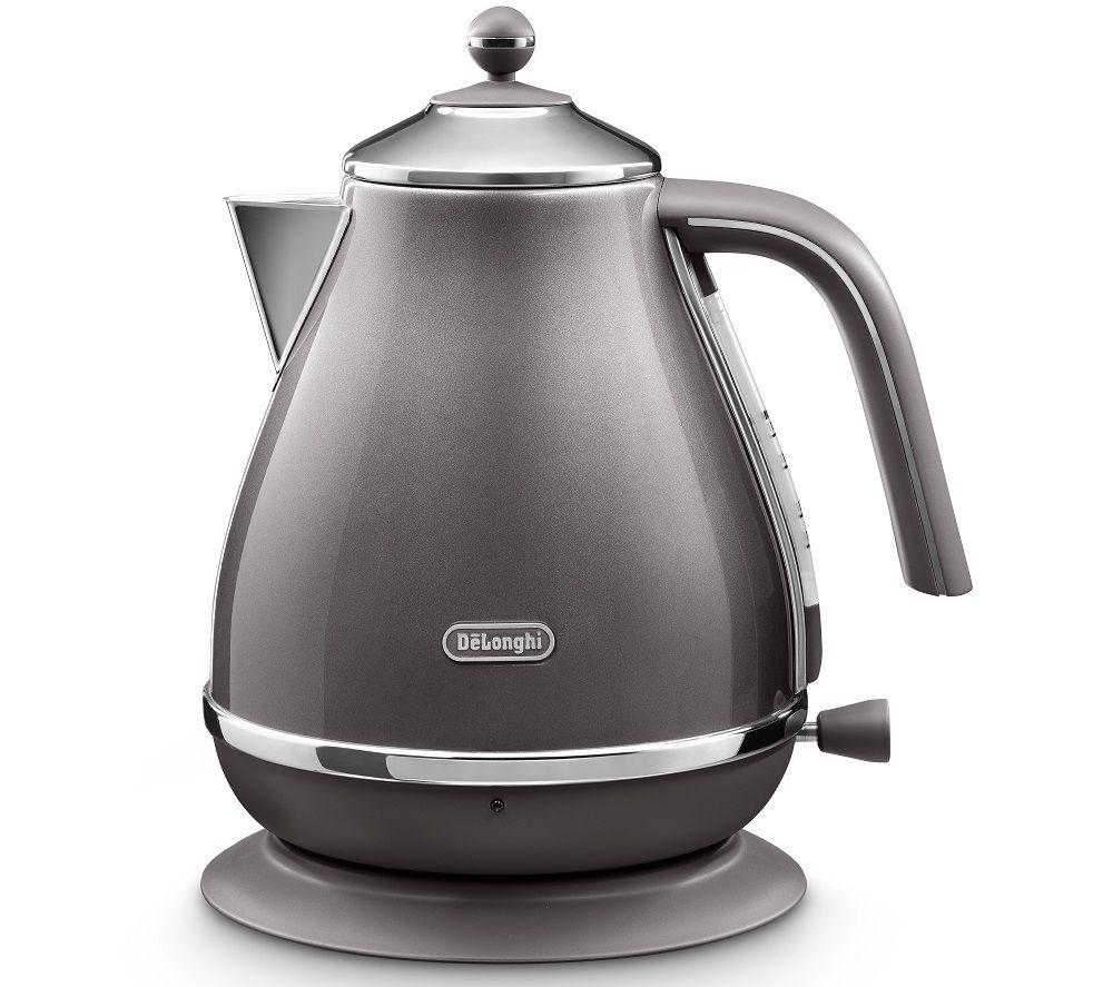 DELONGHI Icona Metallics KBOT3001.GY Jug Kettle - Grey, White