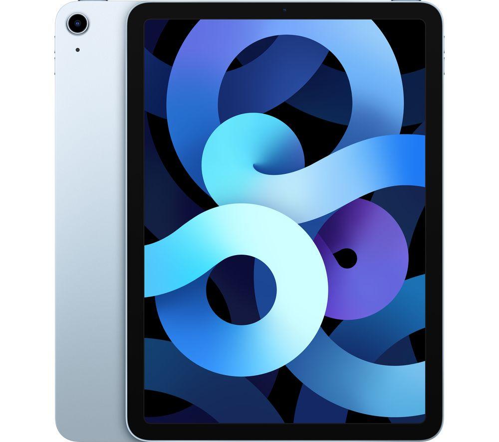£499, APPLE 10.9inch iPad Air (2020) - 64 GB, Sky Blue, iPadOS, Liquid Retina display, 64 GB storage: Perfect for apps / photos / videos / games, Battery life: Up to 10 hours, Compatible with Apple Pencil (2nd generation), 