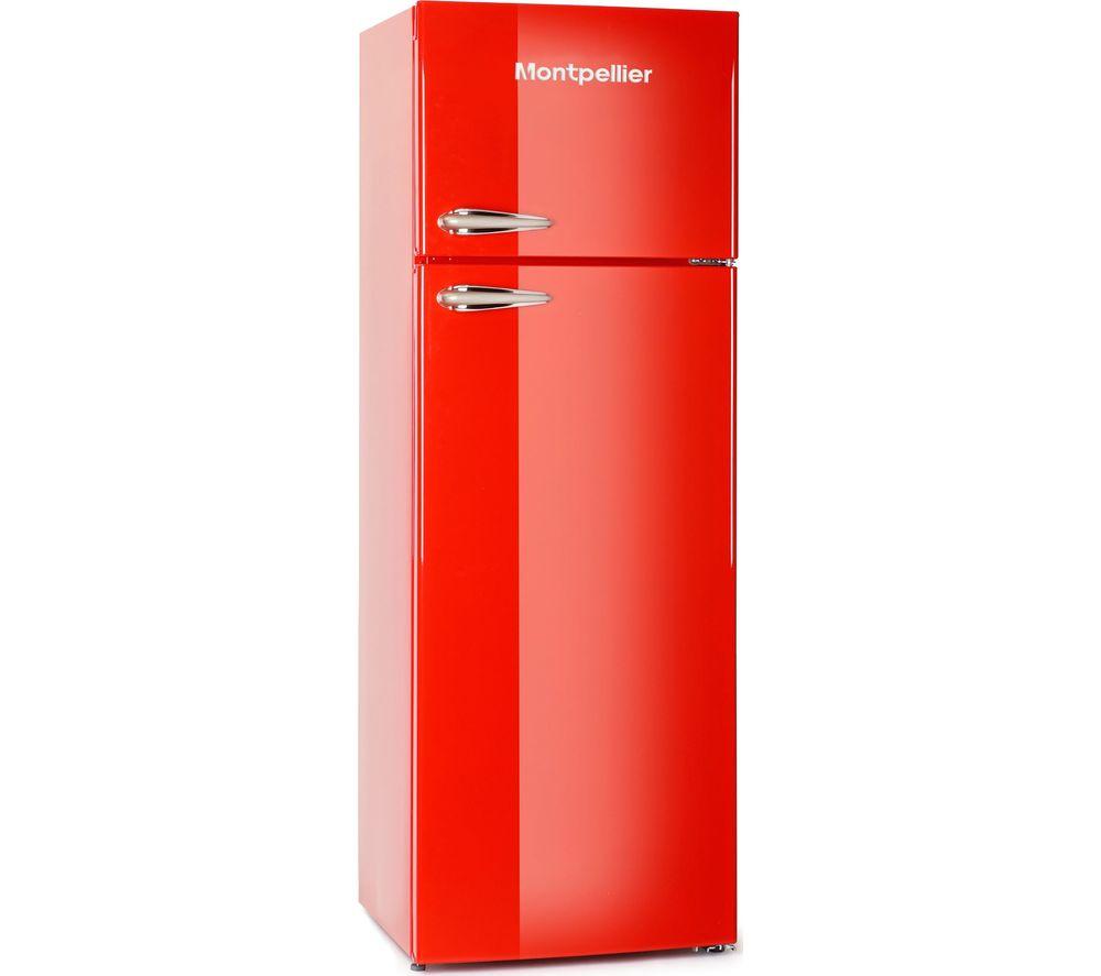 MONTPELLIER Retro MAB346R 80/20 Fridge Freezer - Red, Red