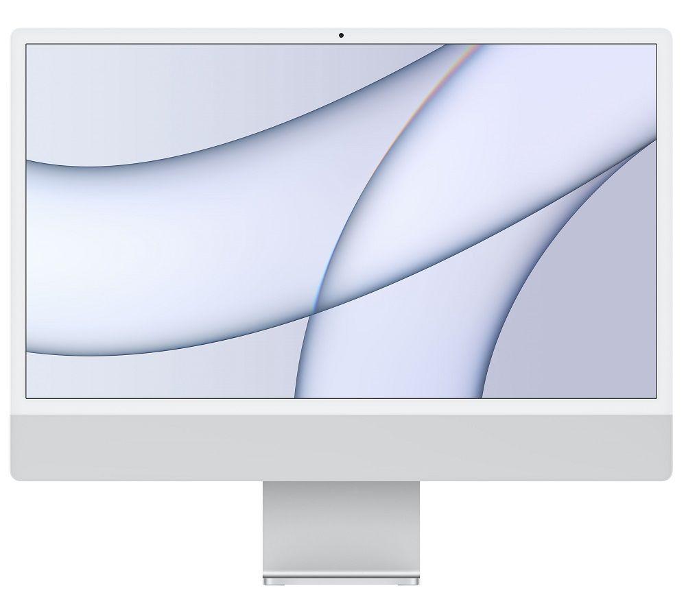 £1329.9, APPLE iMac 4.5K 24inch (2021) - M1, 256 GB SSD, Silver, macOS Big Sur, Apple M1 chip, RAM: 8 GB / Storage: 256 GB SSD, Retina 4.5K Ultra HD display, 