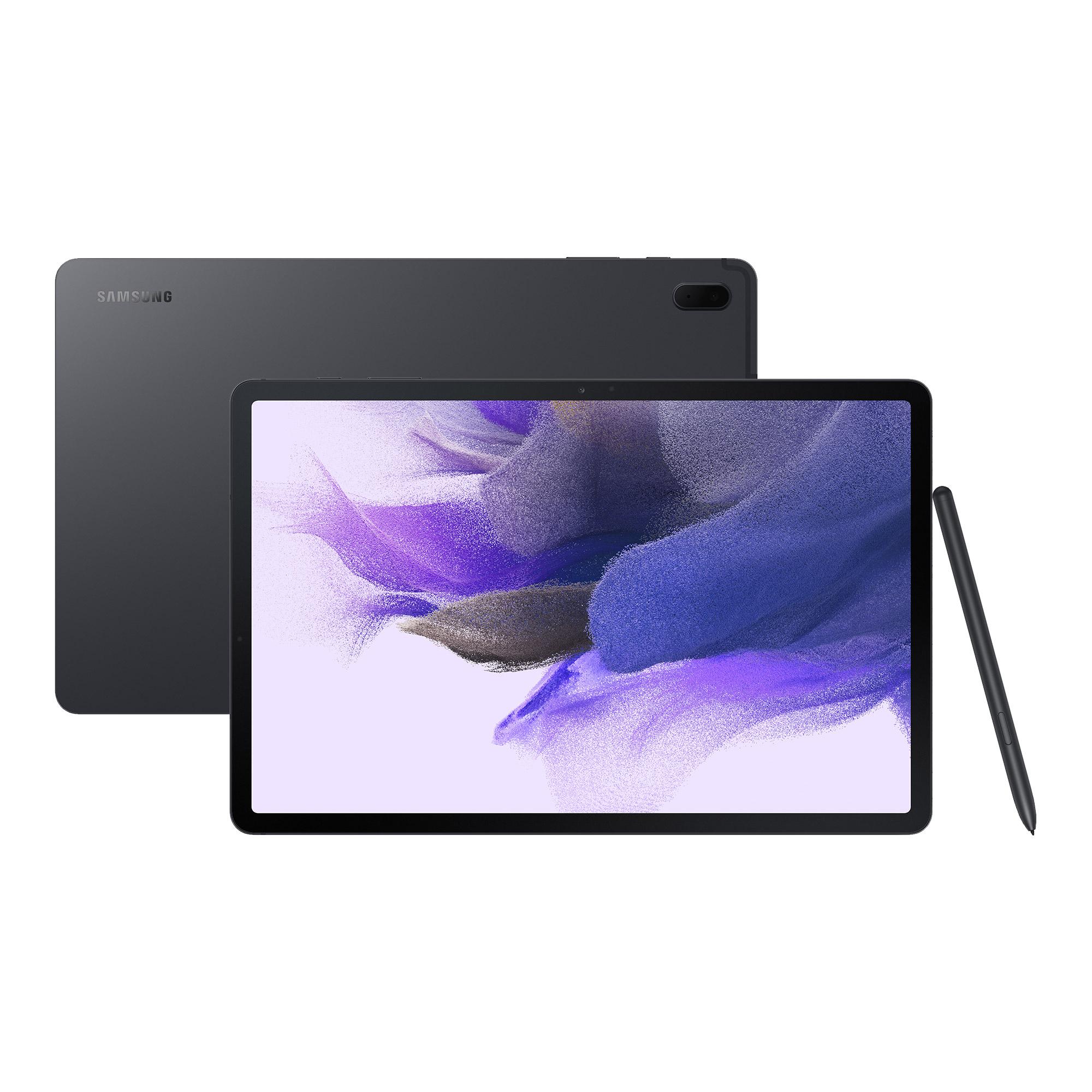 £629, SAMSUNG Galaxy Tab S7 FE 12.4inch 5G Tablet - 128 GB, Mystic Black, Android 11, Quad HD screen, 128 GB storage: Perfect for saving pretty much everything, Add more storage with a microSD card, Battery life: Up to 13 hours, Dolby Atmos, Miracast, 