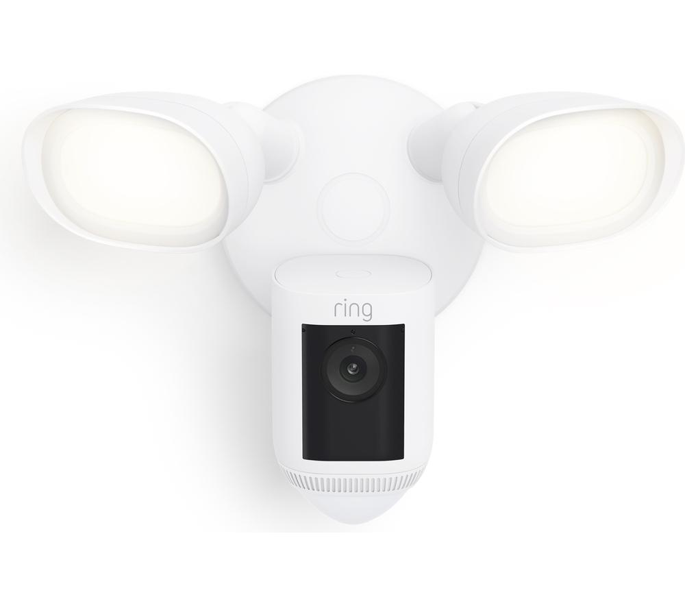 RING Floodlight Wired Pro 2K WiFi Security Camera - White
