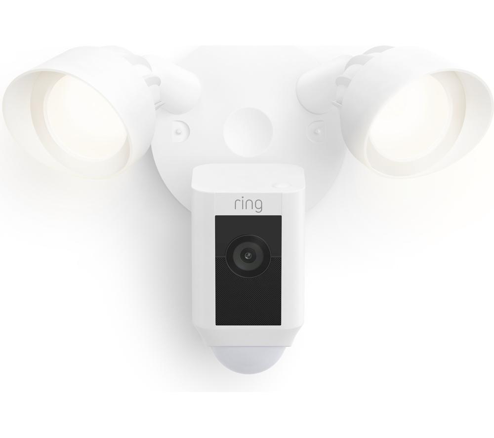 RING Floodlight Wired Plus Full HD 1080p WiFi Security Camera - White