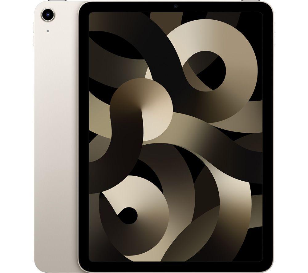 £569, APPLE 10.9inch iPad Air (2022) - 64 GB, Starlight, iPadOS, Liquid Retina display, 64 GB storage: Perfect for apps / photos / videos / games, Battery life: Up to 10 hours, Compatible with Apple Pencil (2nd generation), 