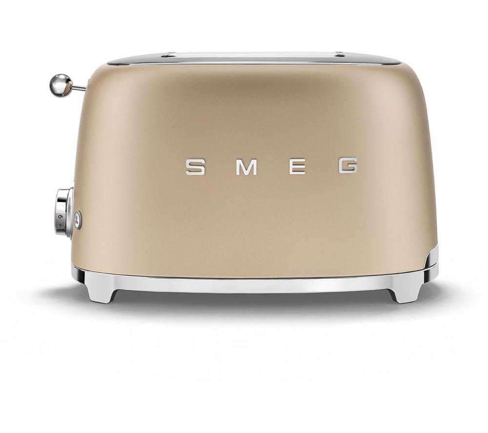 SMEG 50's Retro TSF01CHMUK 2-Slice Toaster - Matt Champagne