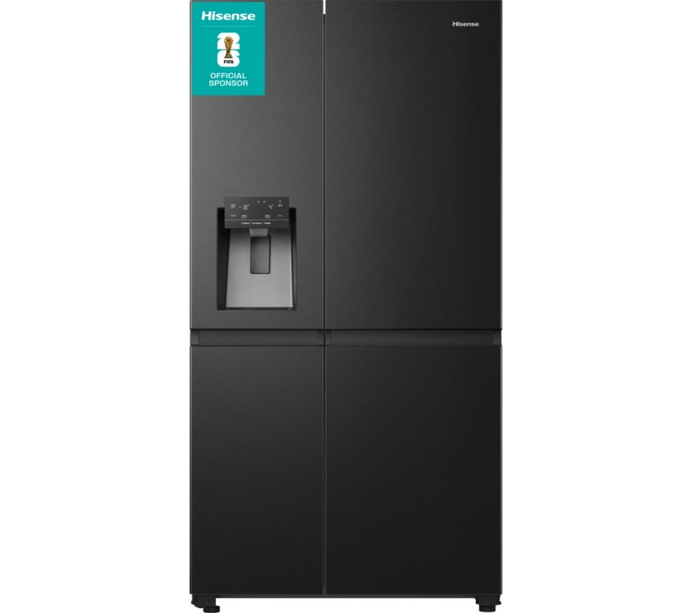 HISENSE PureFlat Infinite RS818N4TFE American-Style Smart Fridge Freezer - Black Stainless Steel