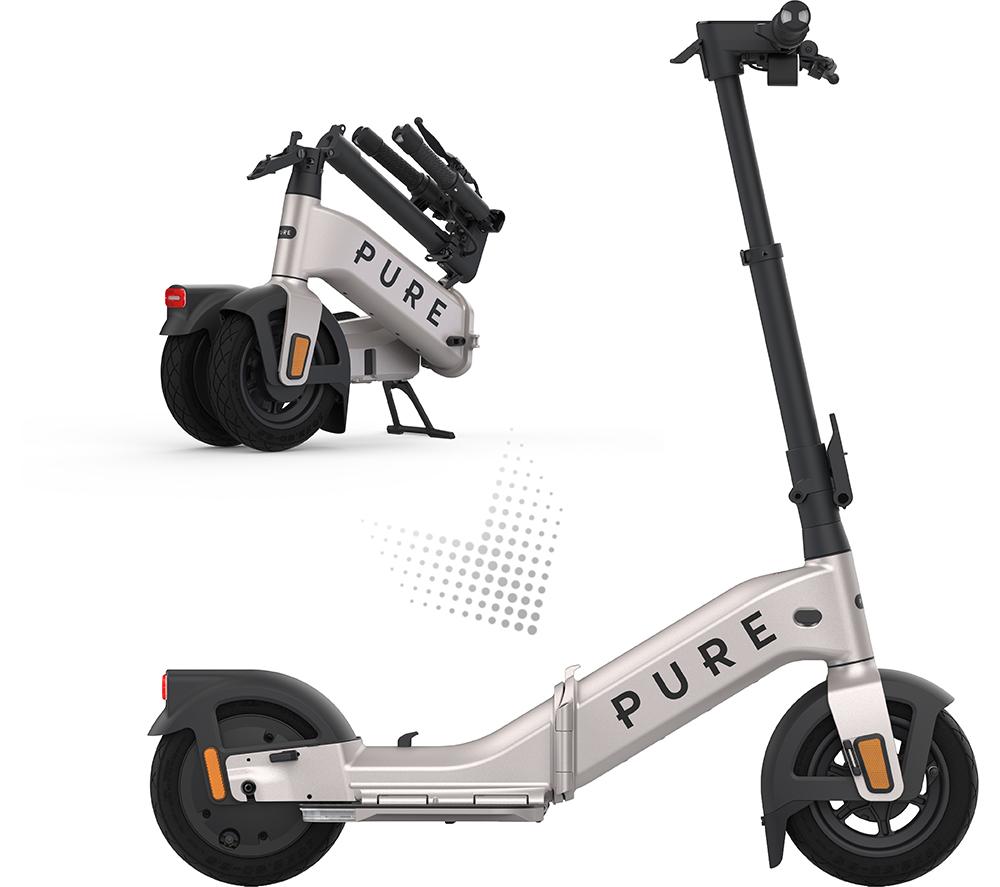 PURE ELECTRIC Pure Advance Flex Folding Electric Scooter - Platinum Silver