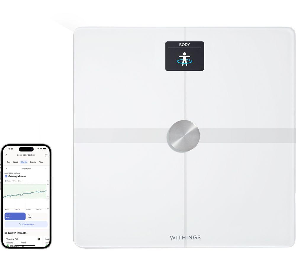 WITHINGS Body Smart Bathroom Scale - White, White