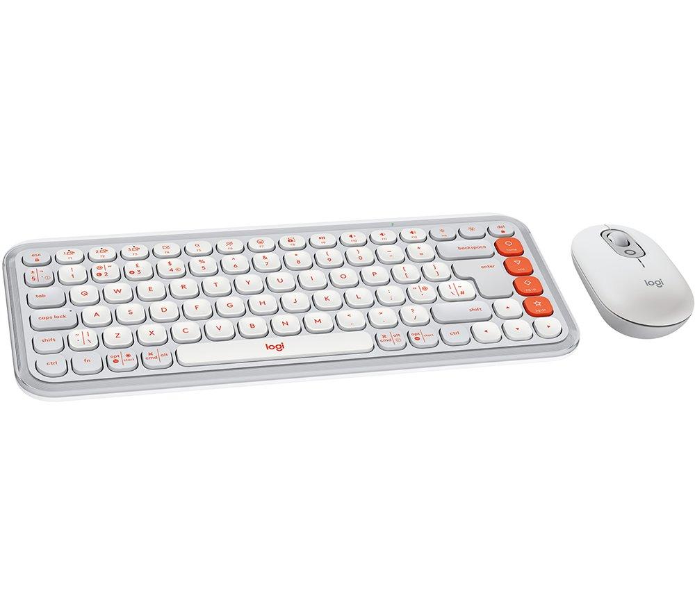 LOGITECH Pop Icon Combo Wireless Keyboard & Mouse Set - White