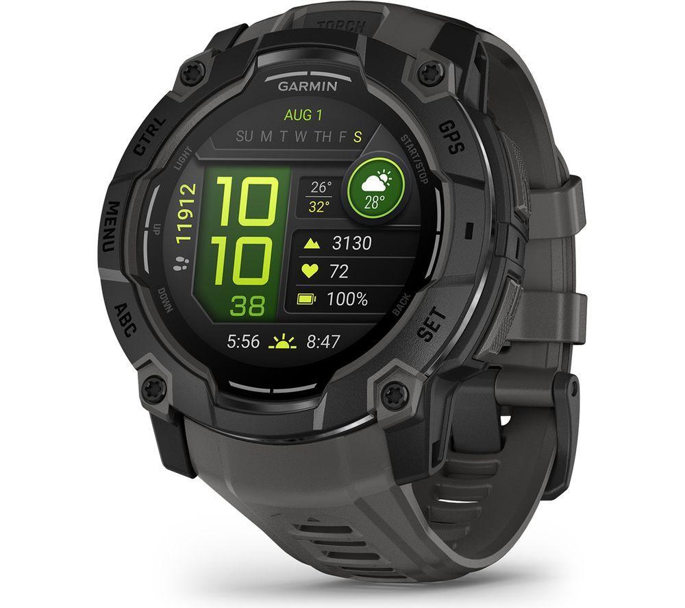 GARMIN Instinct 3 AMOLED Smart Watch - 50 mm, Black with Charcoal Silicone Band